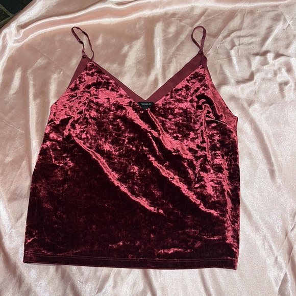 Forever 21 Tops - Forever 21 Velvet Spaghetti Strap Tank